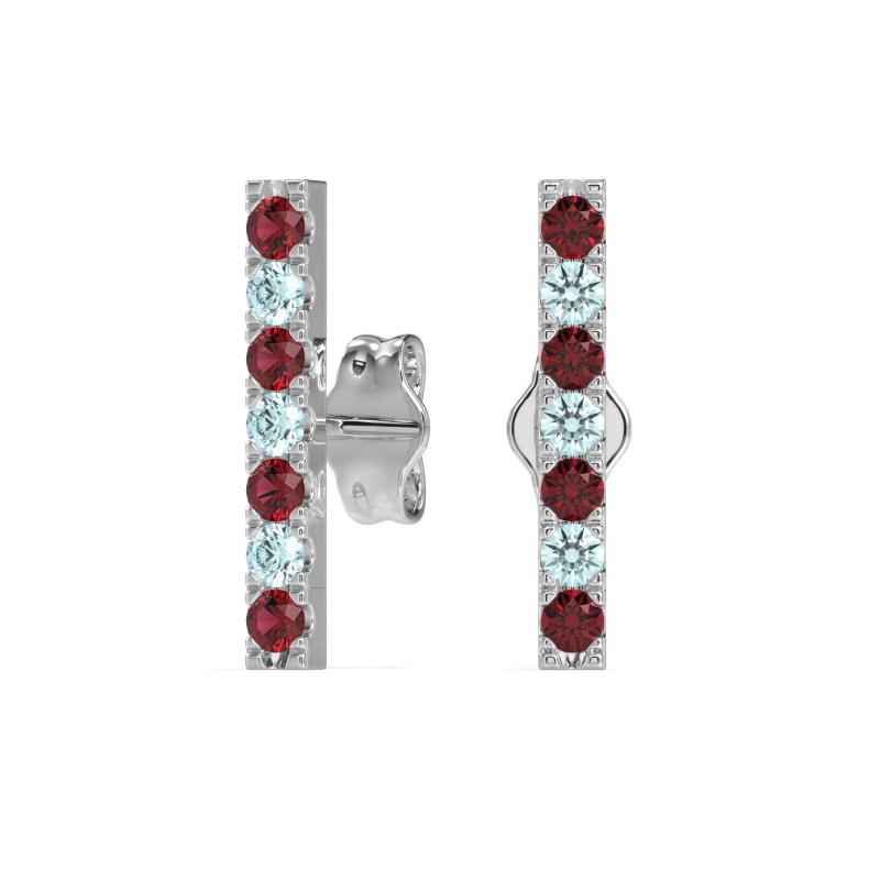Gemstone Bar Stud Earrings