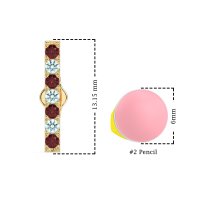 Gemstone Bar Stud Earrings