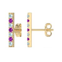 Gemstone Bar Stud Earrings