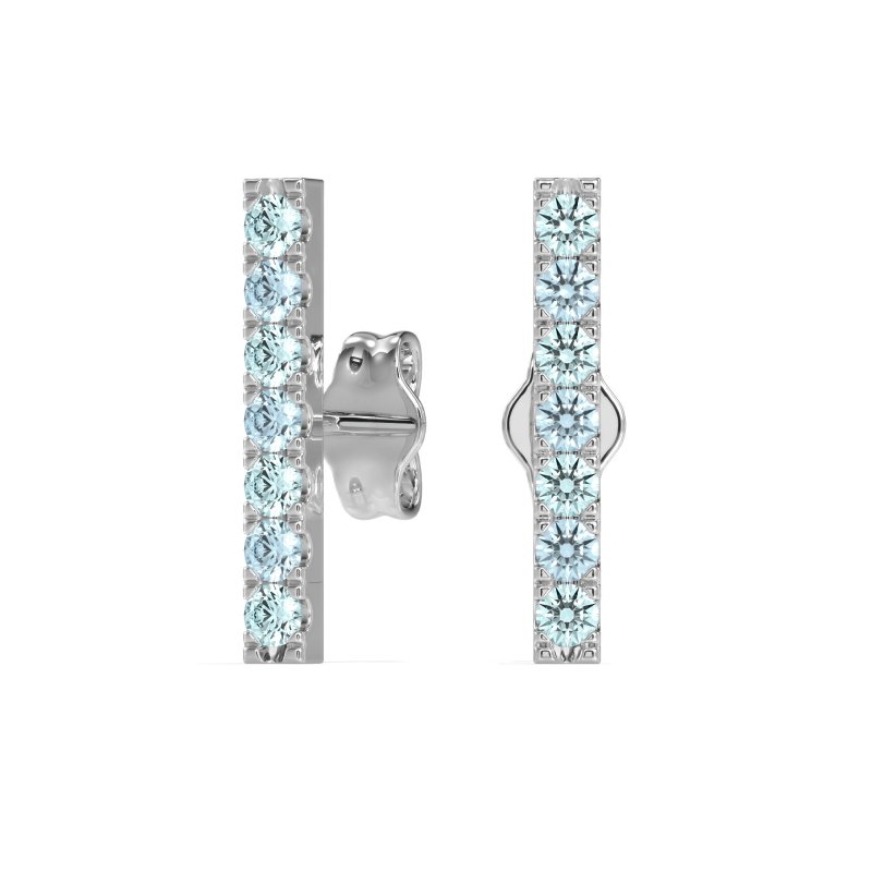Gemstone Bar Stud Earrings