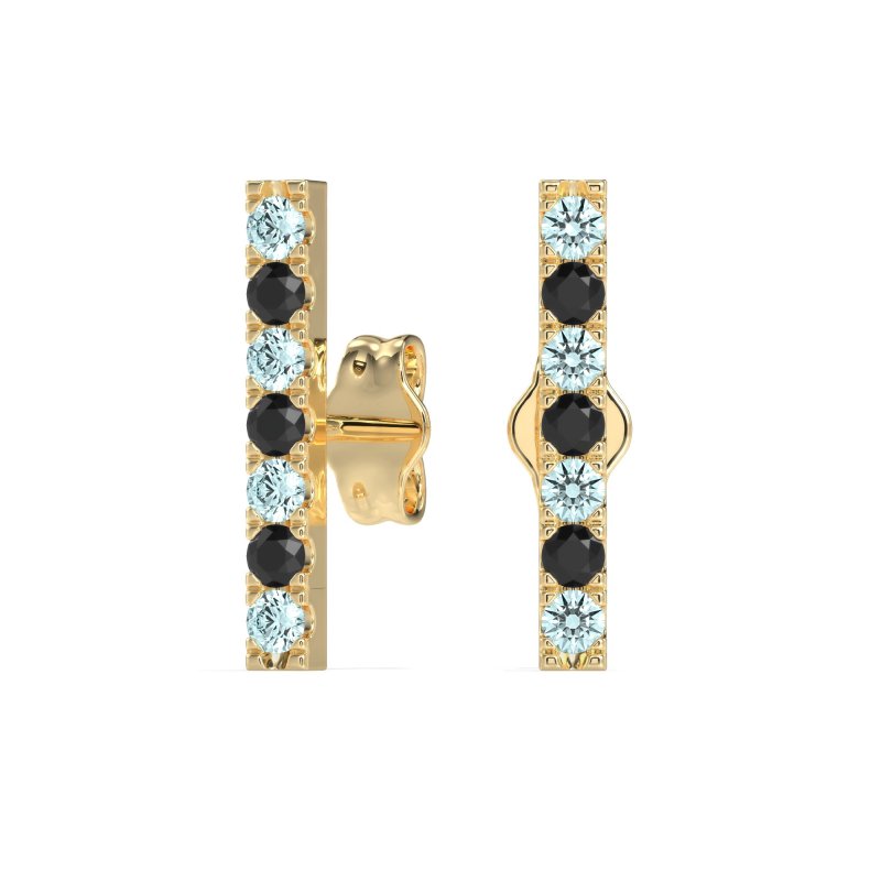 Gemstone Bar Stud Earrings