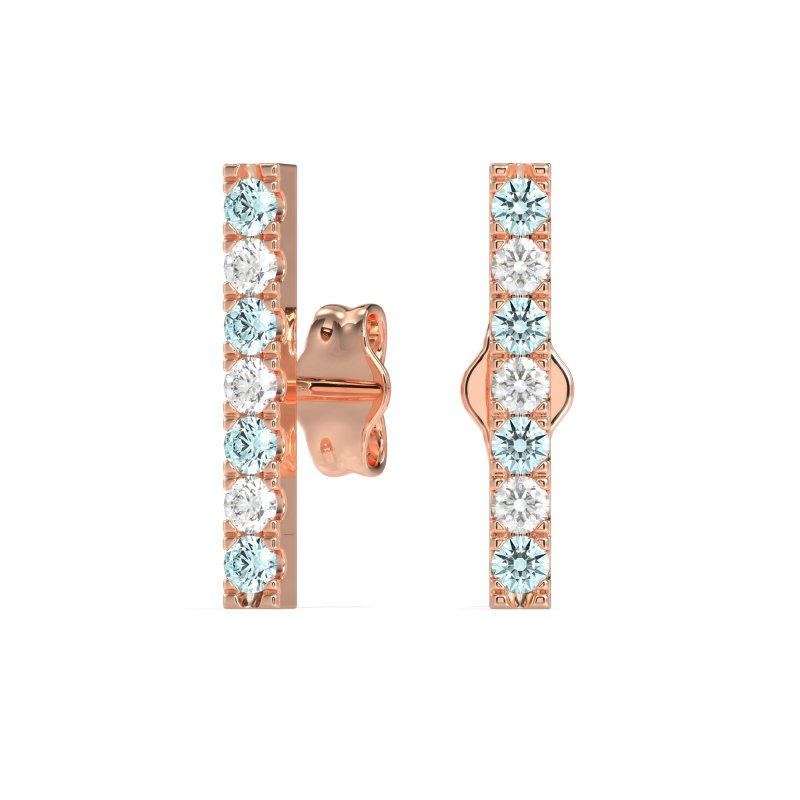 Gemstone Bar Stud Earrings