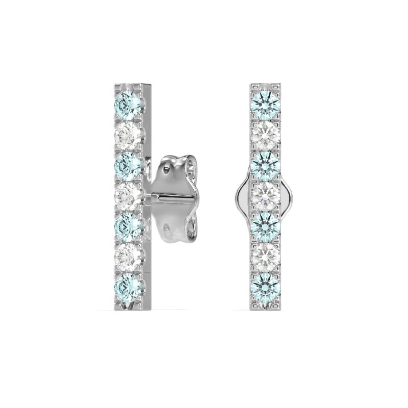 Gemstone Bar Stud Earrings