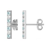 Gemstone Bar Stud Earrings