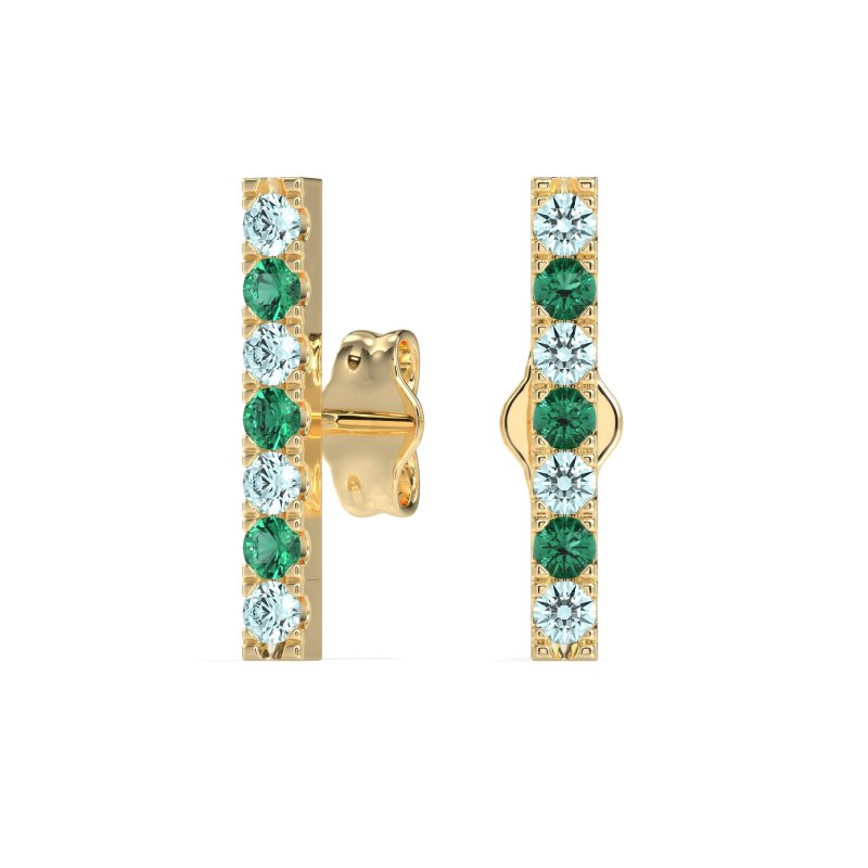 Gemstone Bar Stud Earrings