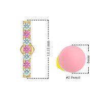 Gemstone Bar Stud Earrings