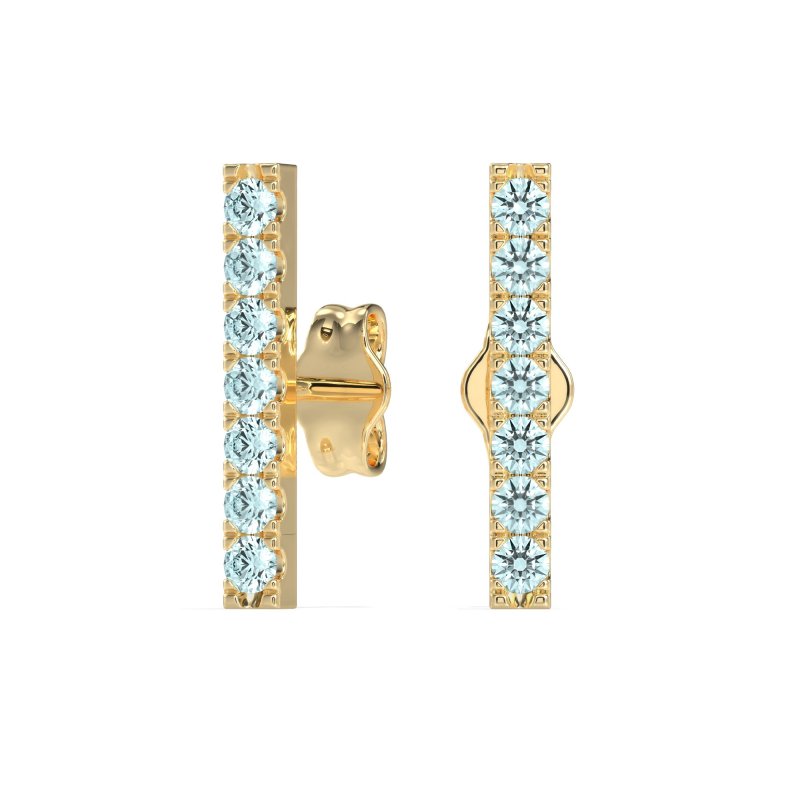 Gemstone Bar Stud Earrings
