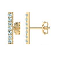 Gemstone Bar Stud Earrings
