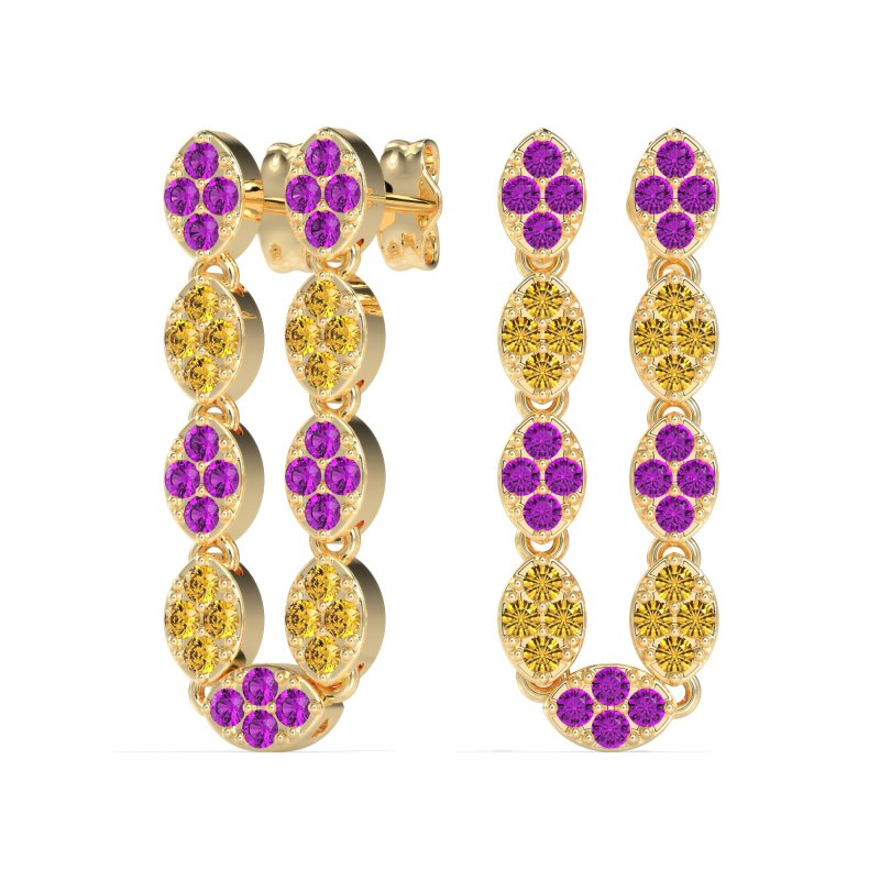 U-Shape Dangling Multiple Ear Hole Earrings