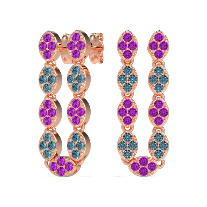 U-Shape Dangling Multiple Ear Hole Earrings