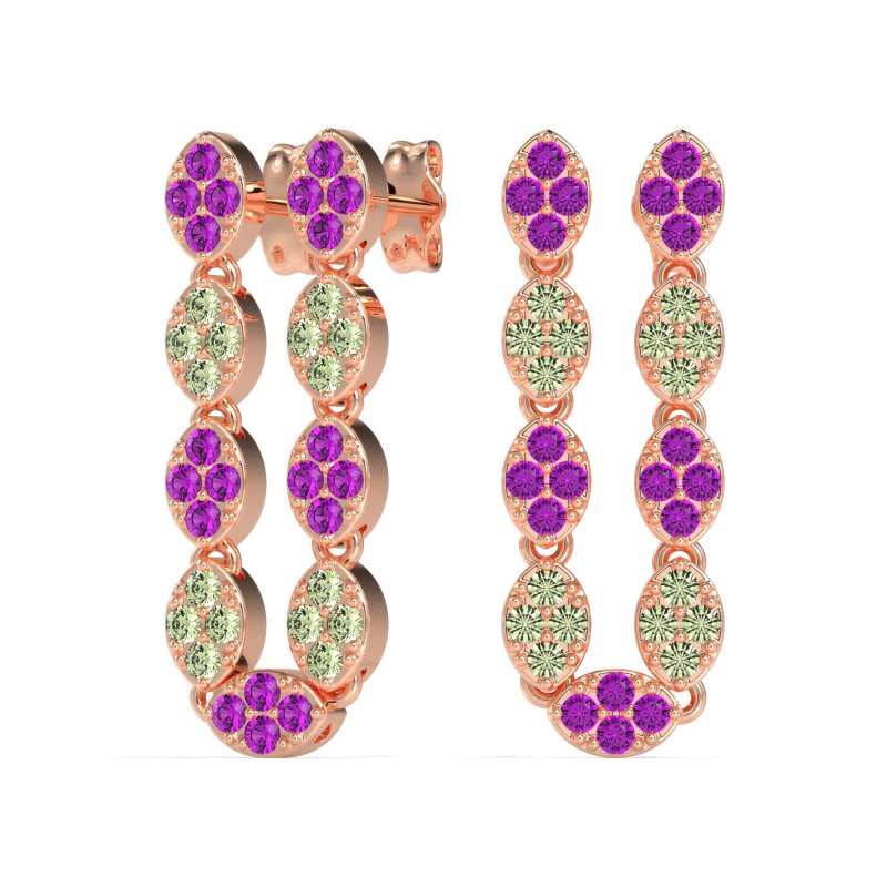 U-Shape Dangling Multiple Ear Hole Earrings