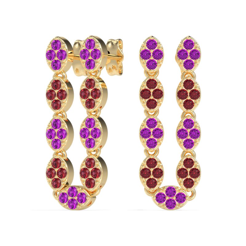 U-Shape Dangling Multiple Ear Hole Earrings