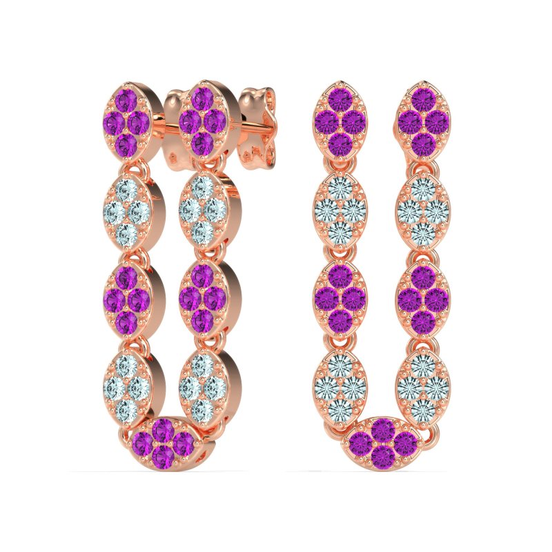 U-Shape Dangling Multiple Ear Hole Earrings