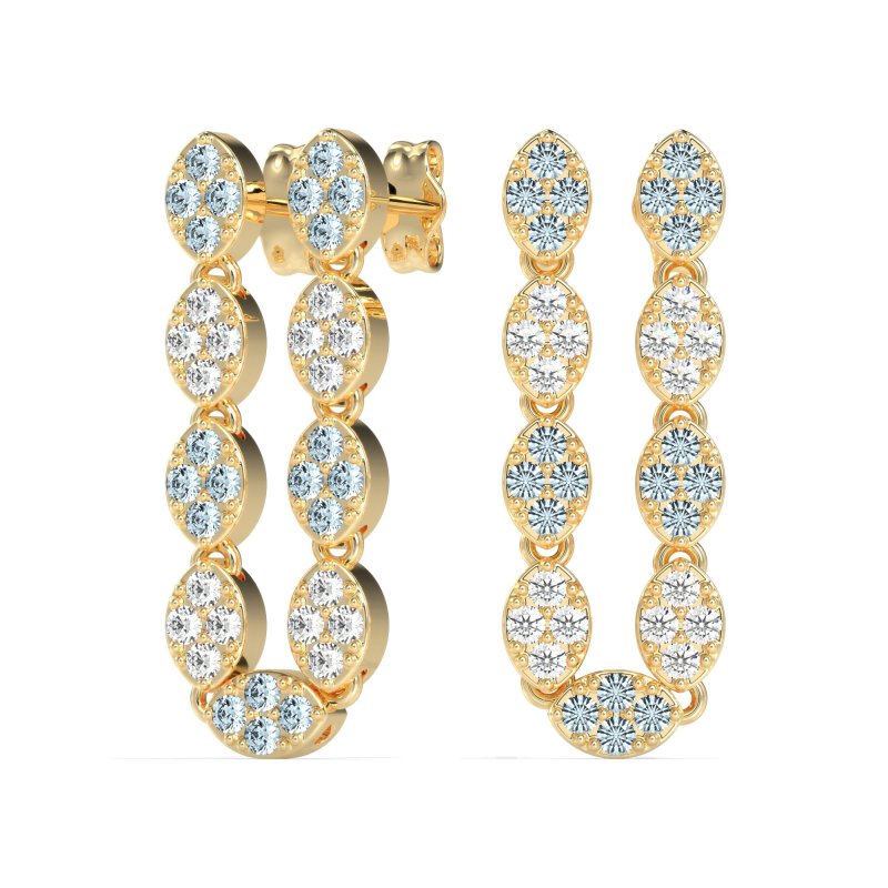 U-Shape Dangling Multiple Ear Hole Earrings