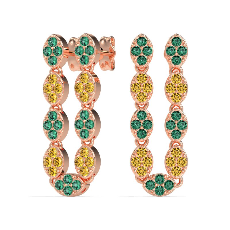 U-Shape Dangling Multiple Ear Hole Earrings