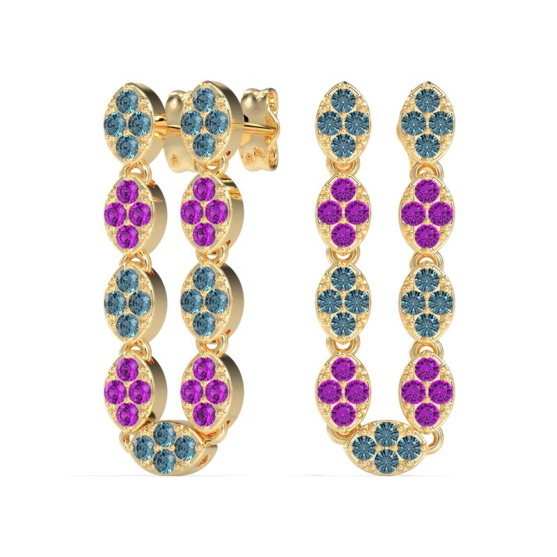 U-Shape Dangling Multiple Ear Hole Earrings