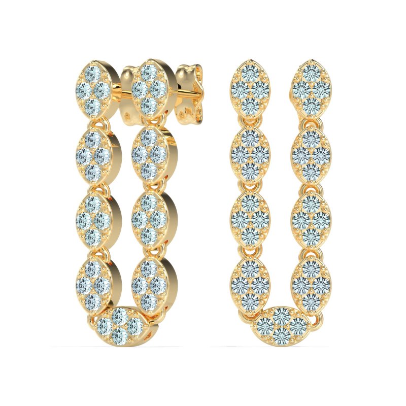 U-Shape Dangling Multiple Ear Hole Earrings