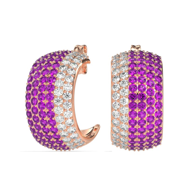 Pave Huggie Hoop Earrings