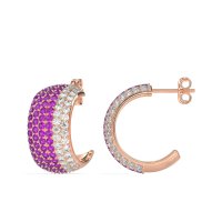 Pave Huggie Hoop Earrings
