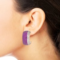 Pave Huggie Hoop Earrings