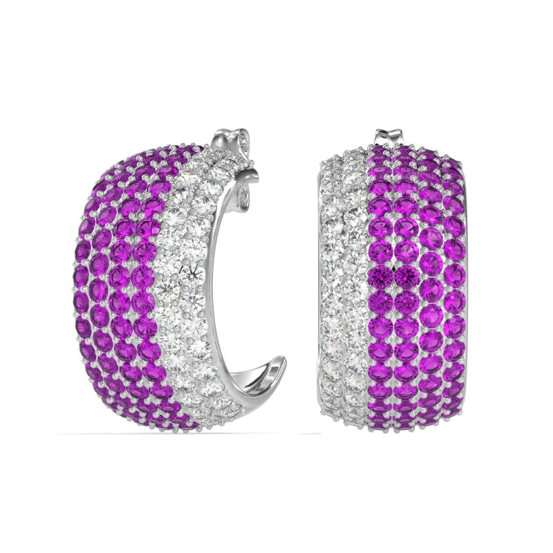 Pave Huggie Hoop Earrings