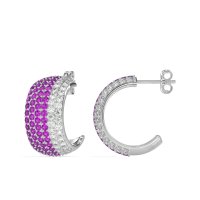 Pave Huggie Hoop Earrings