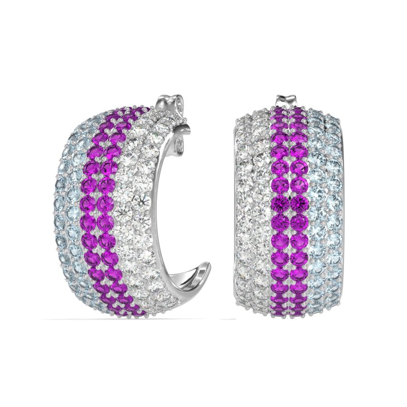 Pave Huggie Hoop Earrings