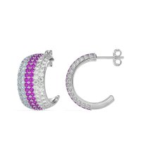Pave Huggie Hoop Earrings