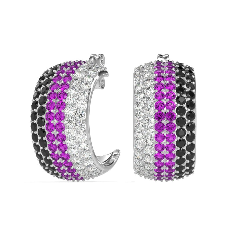 Pave Huggie Hoop Earrings