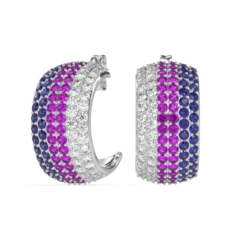 Pave Huggie Hoop Earrings