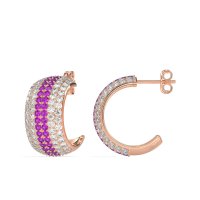 Pave Huggie Hoop Earrings