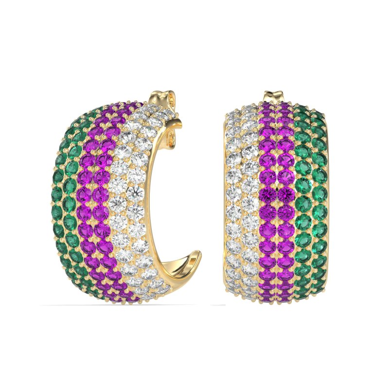 Pave Huggie Hoop Earrings