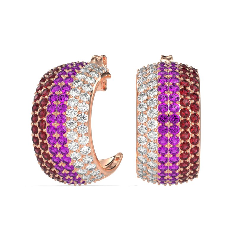 Pave Huggie Hoop Earrings