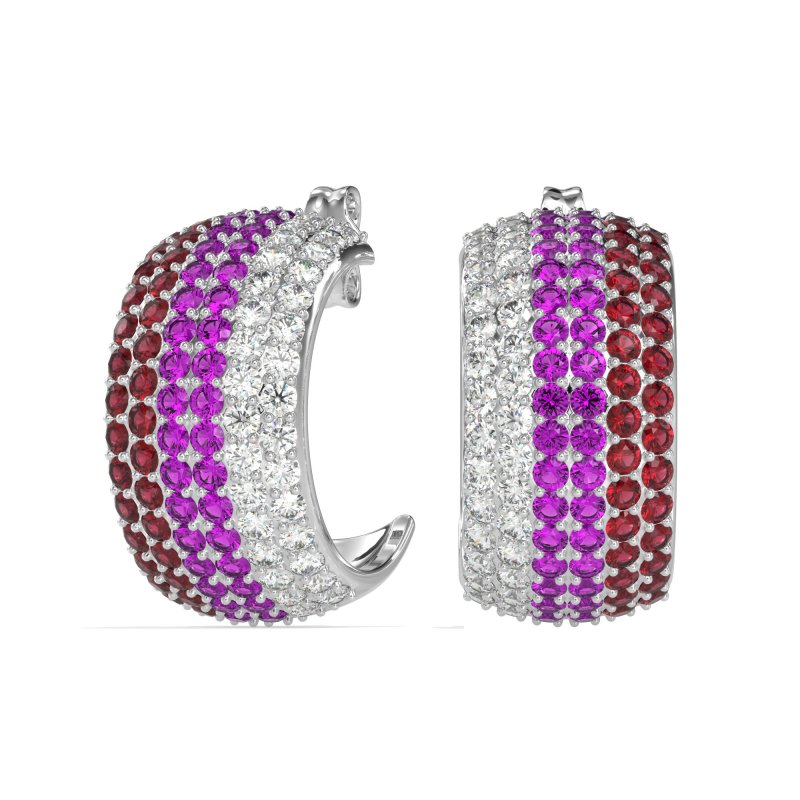 Pave Huggie Hoop Earrings