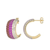 Pave Huggie Hoop Earrings