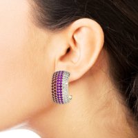 Pave Huggie Hoop Earrings