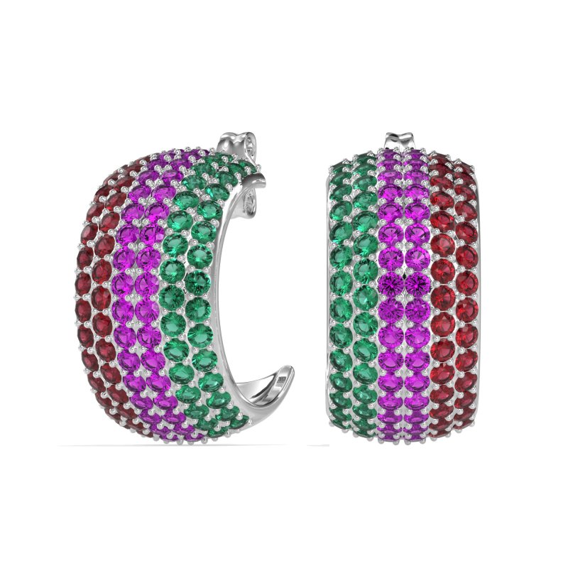 Pave Huggie Hoop Earrings