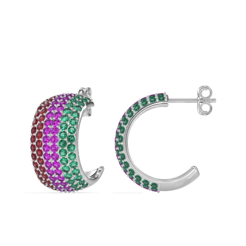 Pave Huggie Hoop Earrings