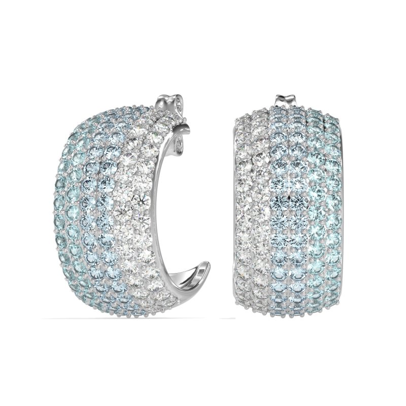 Pave Huggie Hoop Earrings
