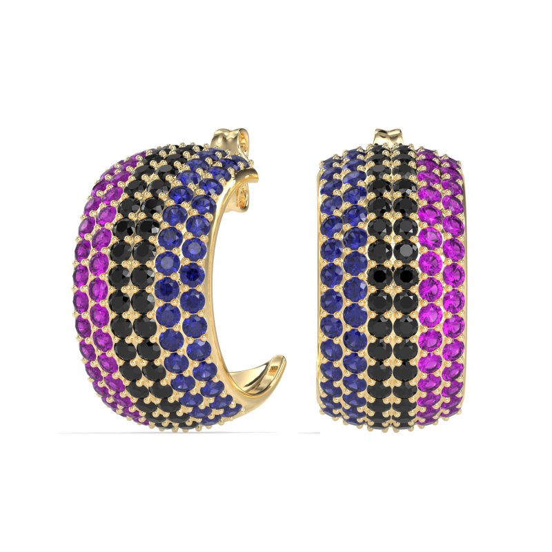 Pave Huggie Hoop Earrings
