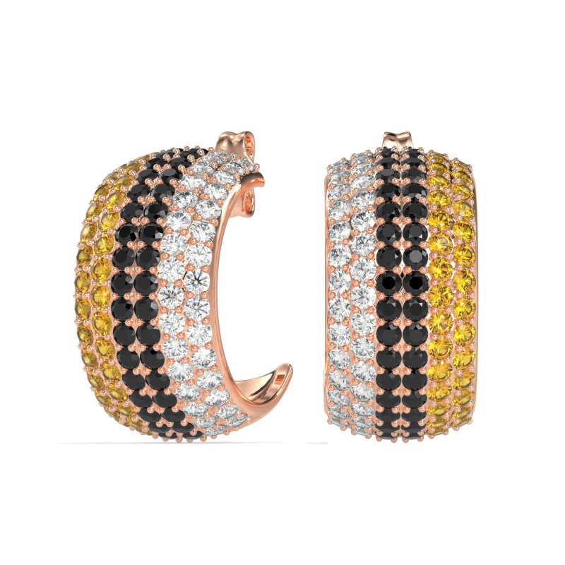 Pave Huggie Hoop Earrings