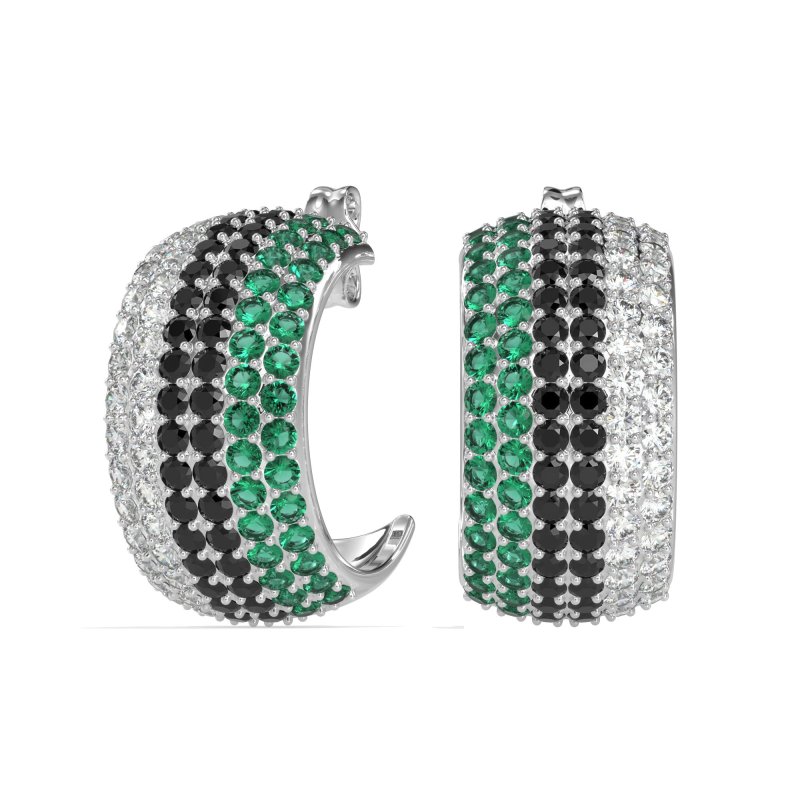 Pave Huggie Hoop Earrings