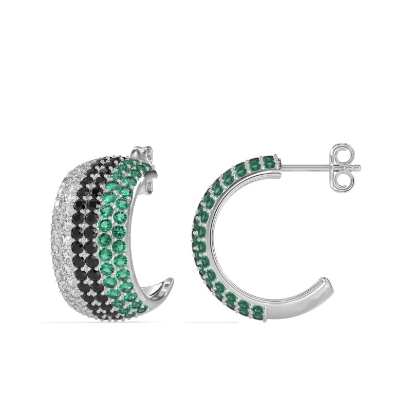 Pave Huggie Hoop Earrings