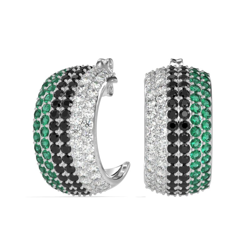 Pave Huggie Hoop Earrings