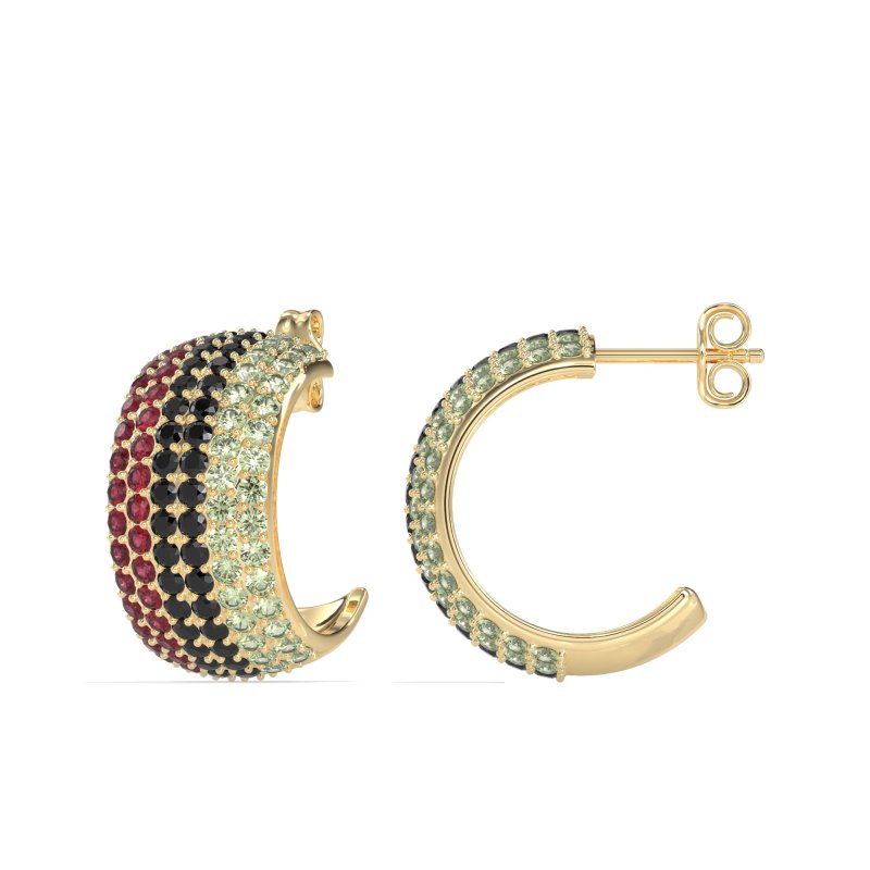 Pave Huggie Hoop Earrings