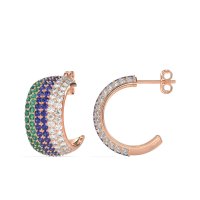 Pave Huggie Hoop Earrings