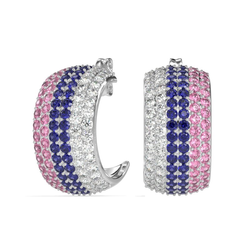 Pave Huggie Hoop Earrings