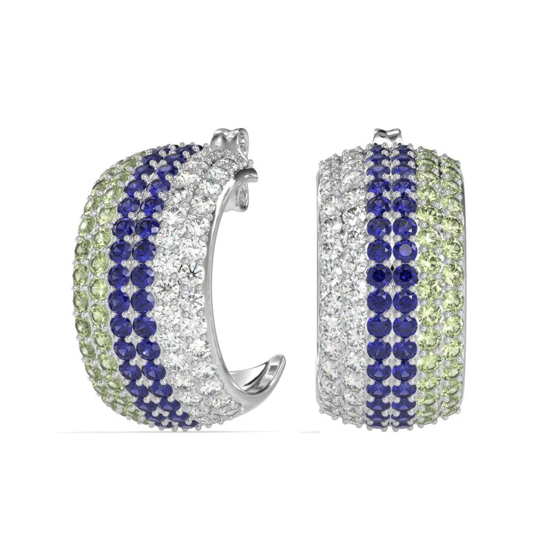Pave Huggie Hoop Earrings