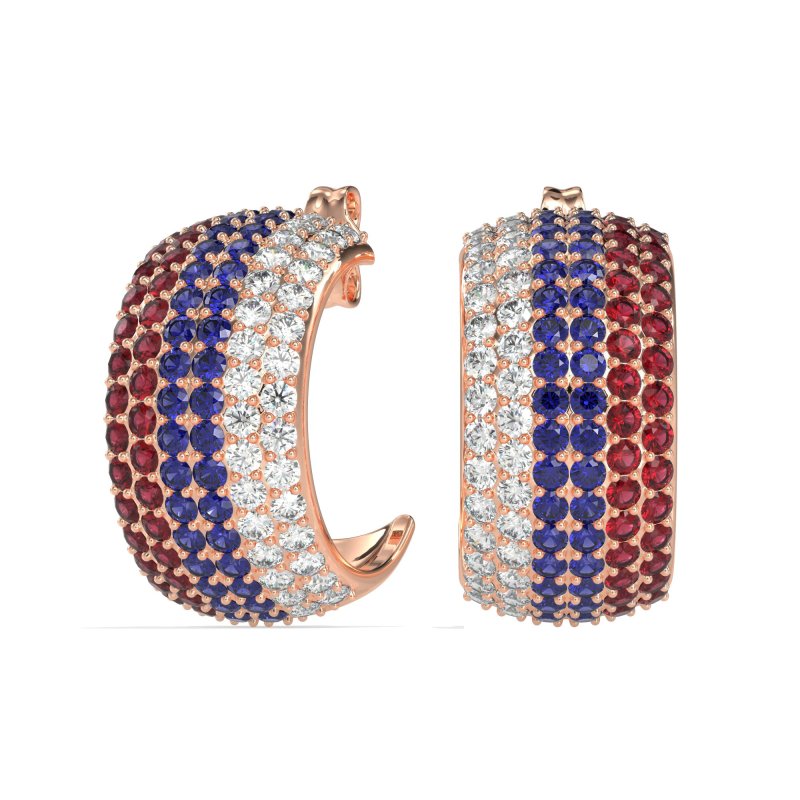 Pave Huggie Hoop Earrings
