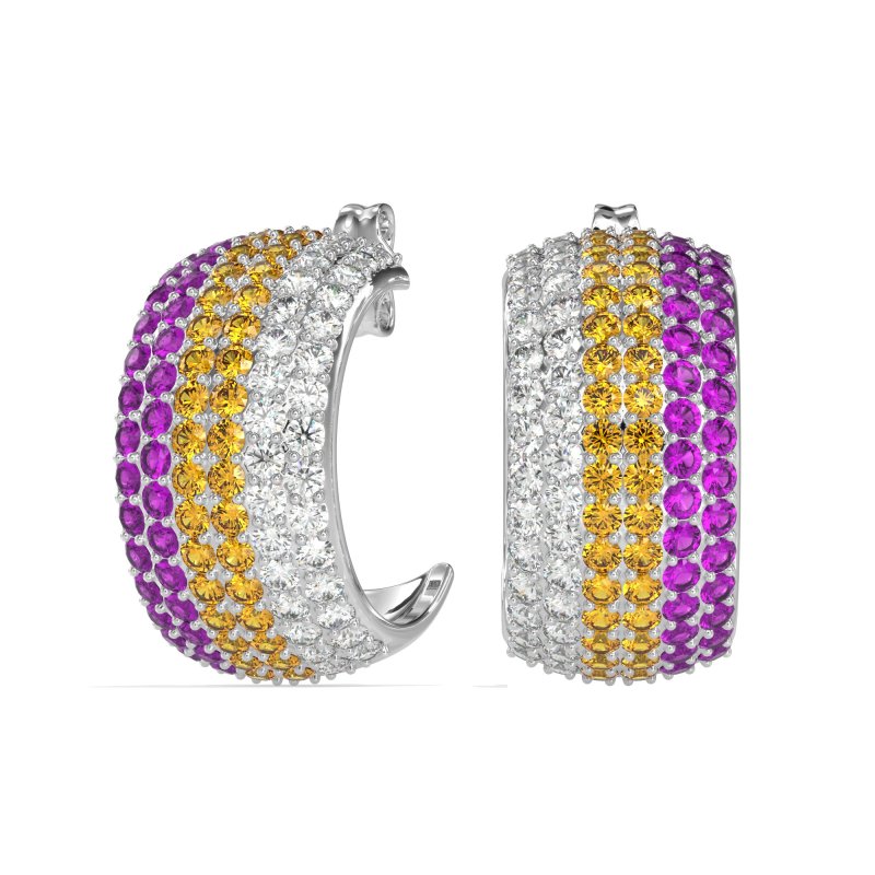 Pave Huggie Hoop Earrings